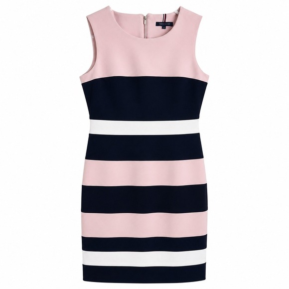 Tommy Hilfiger Dresses & Skirts - Tommy Hilfiger Dress Women's 2 Colorblock Sheath Pink Black White Sleeveless